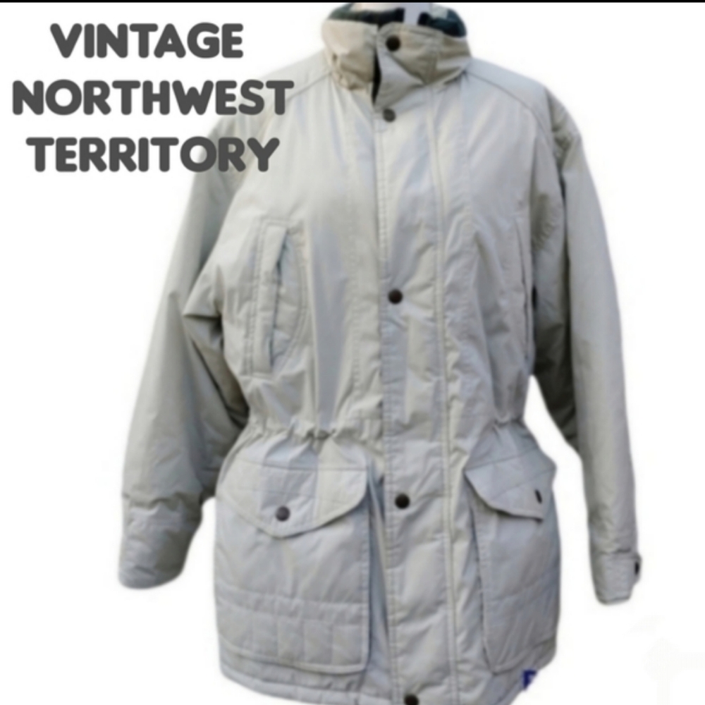 Northwest Territory Puffer Coat Field Coat Toggles Zip and Snap Medium M…